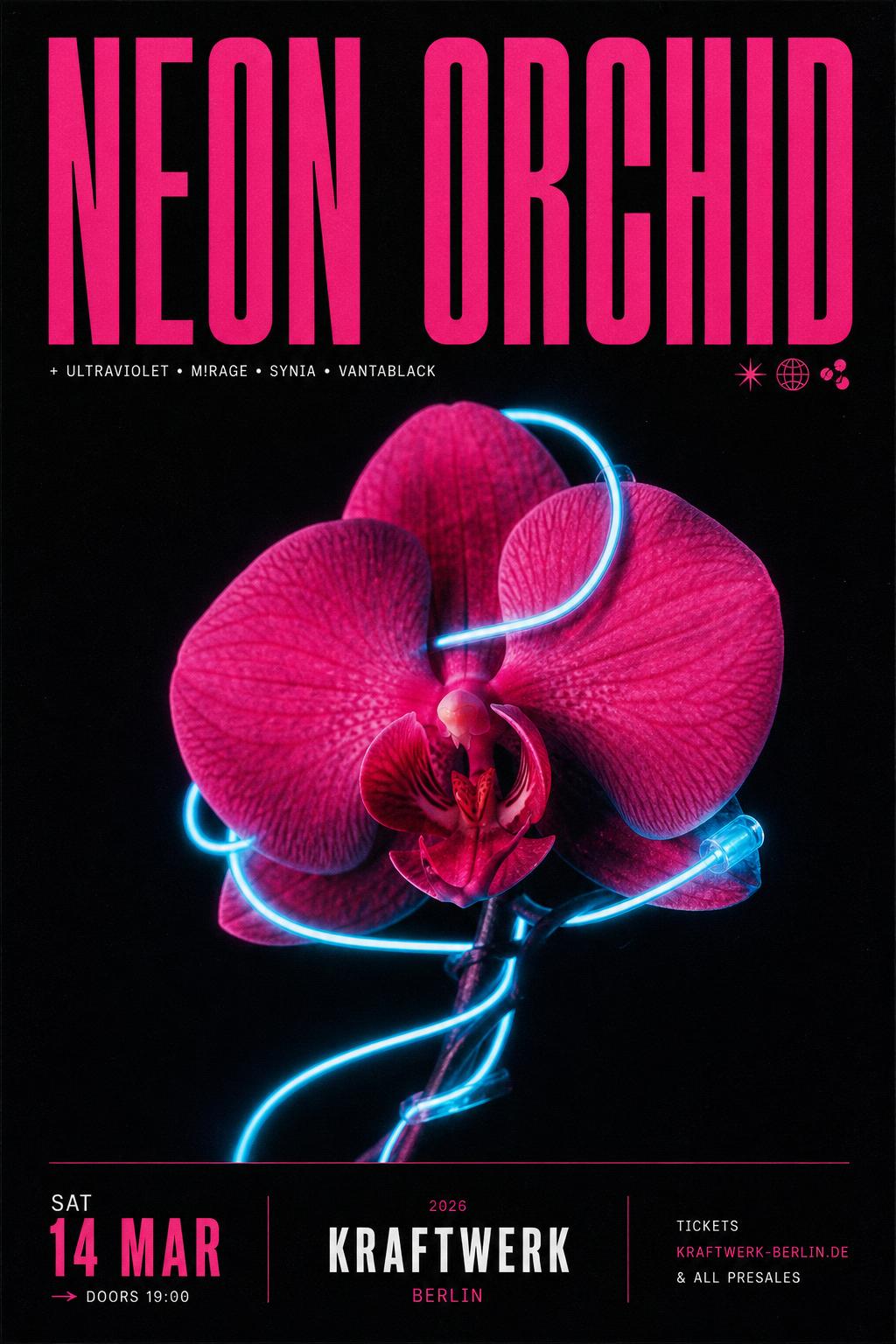 Neon Orchid — sample concert poster